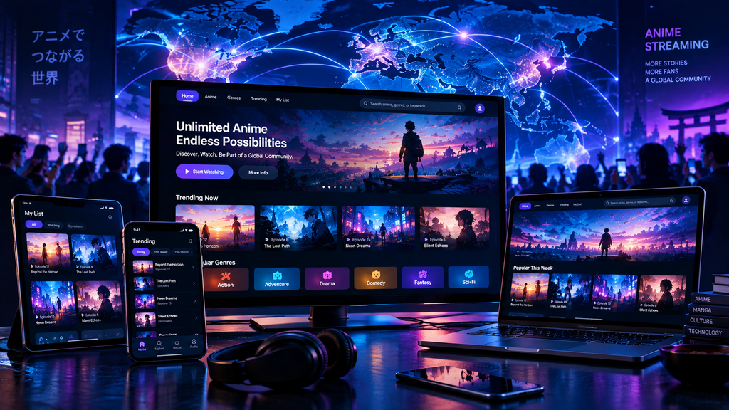 HiAnime popularity shown across multiple devices and global viewers